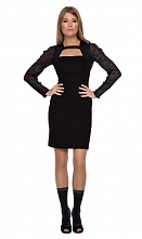 Картинка Стильное чёрное  платье с молнией от магазина Evadress